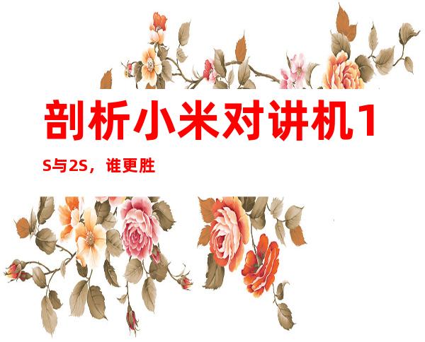 剖析小米对讲机1S与2S,谁更胜一筹?